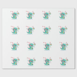 Papel de Regalo para Cumpleaños de Dinosaurio