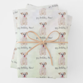 Papel de Regalo para Cumpleaños de Perro Morkie