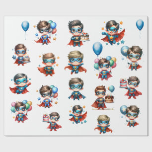 Papel de Regalo para Cumpleaños de Superhéroes