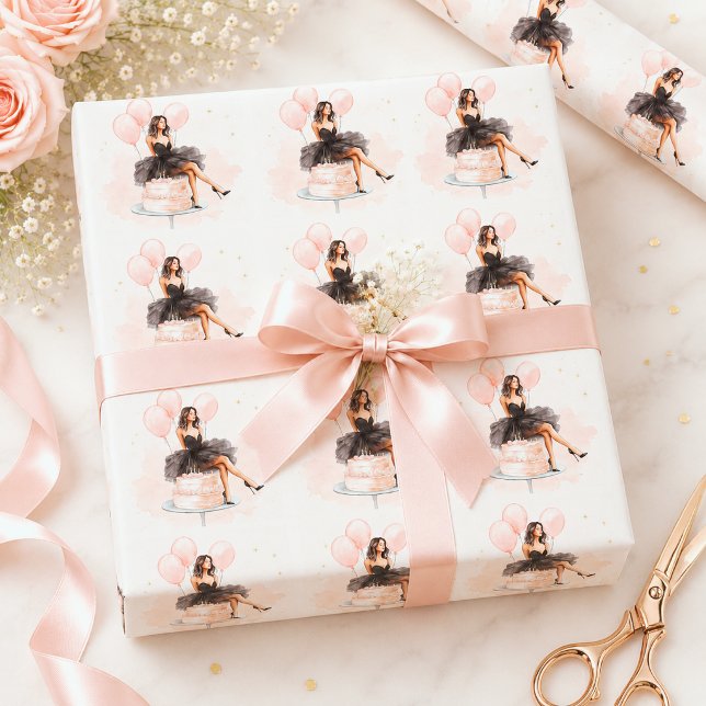 Papel de regalo para cumpleaños elegante para niña (Subido por el creador)
