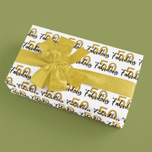 Papel de regalo para cumpleaños número 50, cincuen