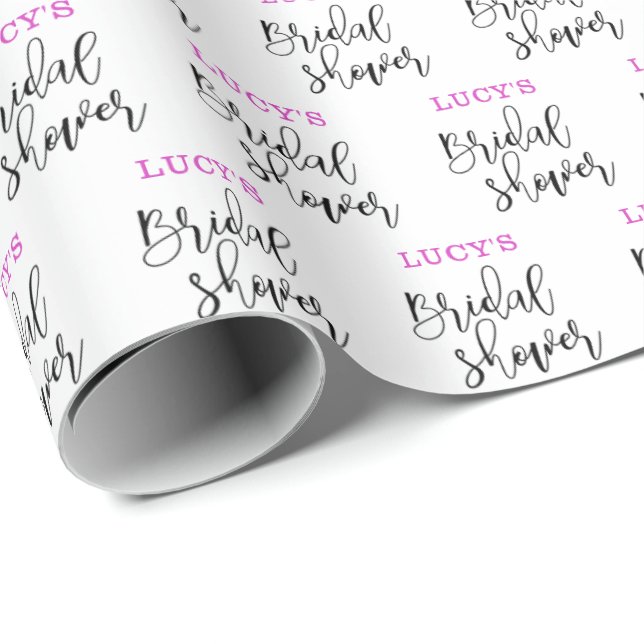 Papel de regalo para ducha de novia personalizado (Esquina del rollo)