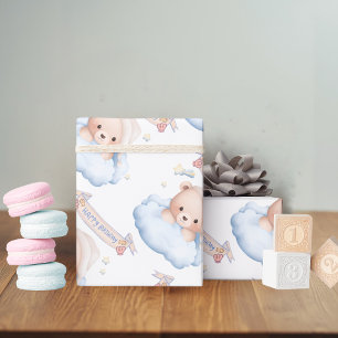 Papel de regalo para el 1er cumpleaños de osito de