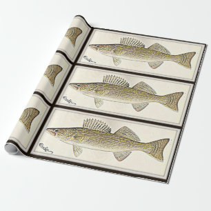 Papel De Regalo Para el pescador - un diseño de los leucomas