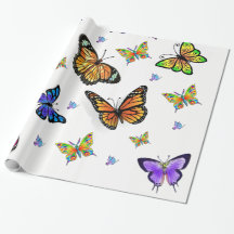 papel de regalo para envolver mariposas