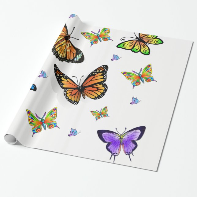 papel de regalo para envolver mariposas (Desenrollado)
