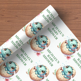Papel de Regalo para Fiesta de Bebé Dinosaurio que