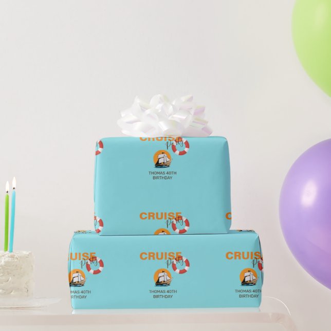 Papel de regalo para fiesta de cumpleaños 40 en cr (Regalos de fiesta)
