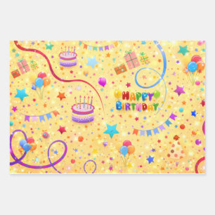 Papel de Regalo para Fiesta de Cumpleaños Brillant
