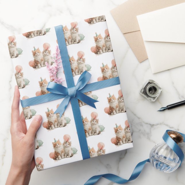 Papel de regalo para fiesta de cumpleaños de gatit (Regalar)