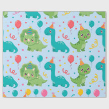 Papel de regalo para fiesta de dinosaurios bebé