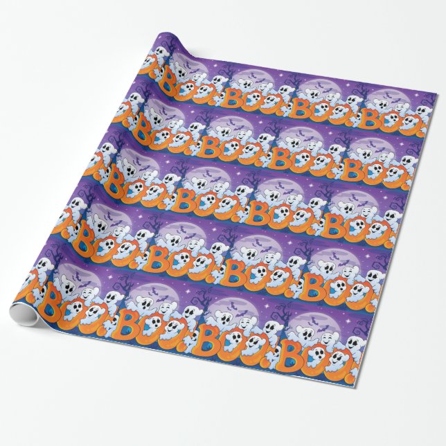 Papel de regalo para fiesta de Halloween (Desenrollado)