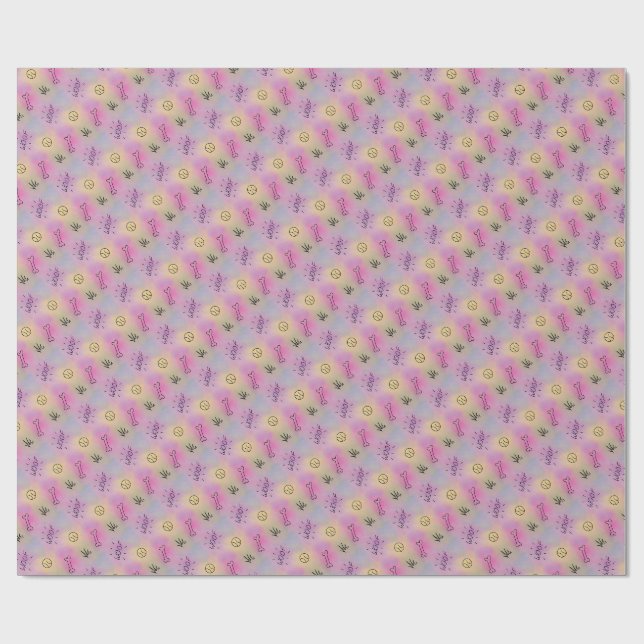 Papel de regalo para fiesta de perro o cachorro (Superficie plana)