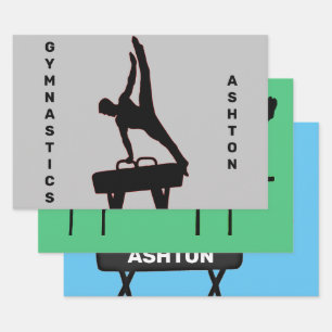 Papel de regalo para gimnasia masculina juego de h