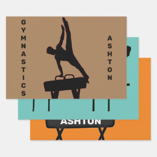 Papel de regalo para gimnasia masculina juego de h