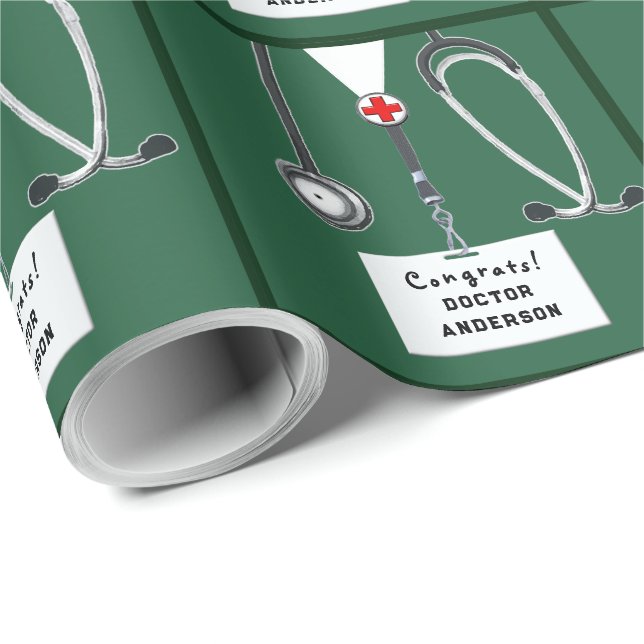 Papel de Regalo para Graduación de Médico (Esquina del rollo)