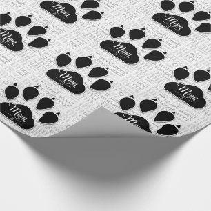 Papel De Regalo para MOM Black Dog Paw en Woof Background