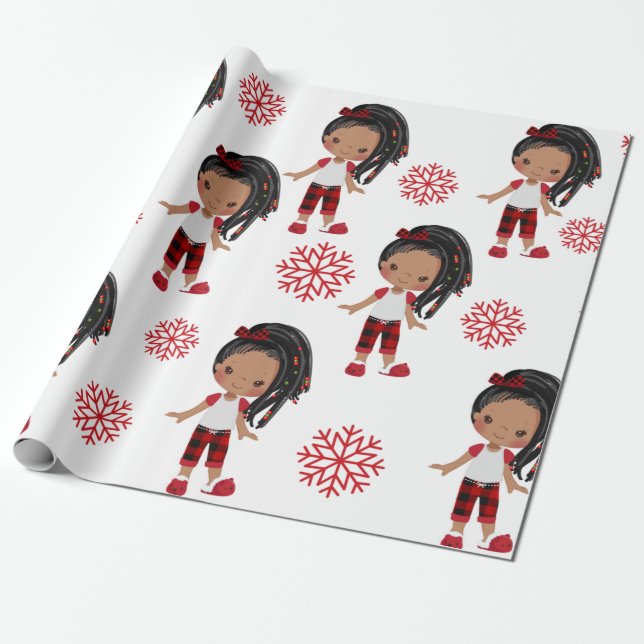 Papel de regalo para Navidades Chicas afroamerican (Desenrollado)