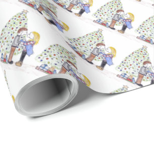 Papel de regalo para Navidades de familia de Lizzy
