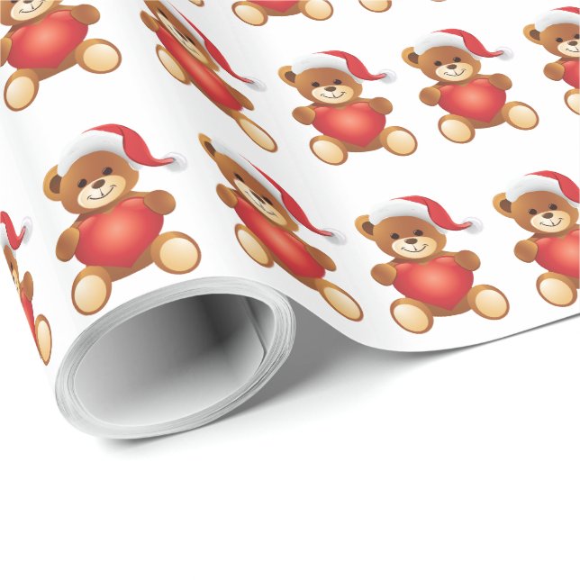 Papel de regalo para Navidades de osito de peluche (Esquina del rollo)