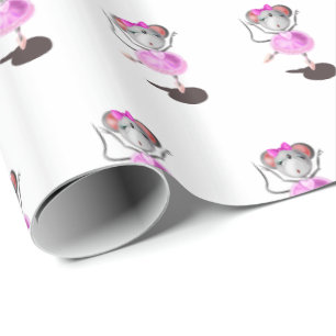 Papel de Regalo para Niños con Ratón Bailarina