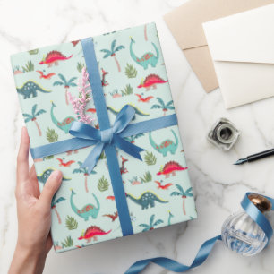 Papel de regalo para niños de dinosaurios lindos y