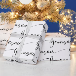 Papel de regalo para padrinos de boda moderno en n