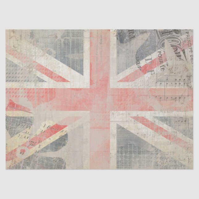 Papel de regalo para regalo Grunge Union Jack Posh (Anverso)