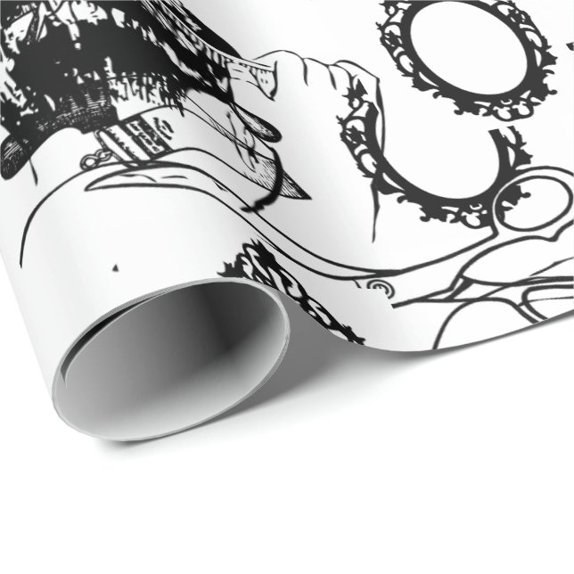 Papel de regalo para salón de belleza y barbería (Esquina del rollo)