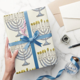 Papel De Regalo Para vacaciones judías Feliz Hanukkah Festividad M