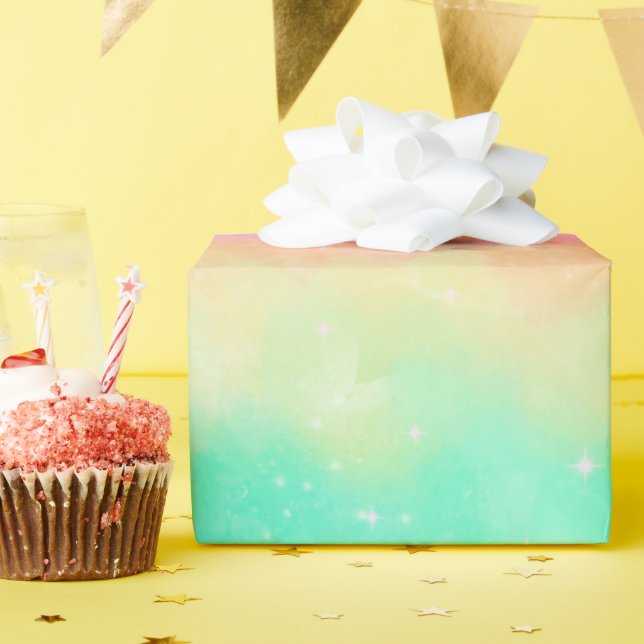 Papel De Regalo Paracaídas arcoiris (Fiesta de cumpleaños )