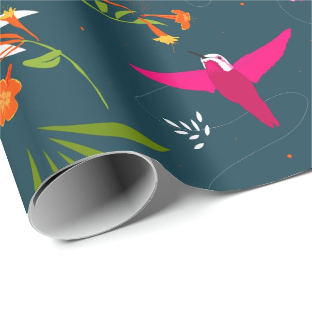 Papel De Regalo Paradise Hummingbird Patterned (Esquina del rollo)