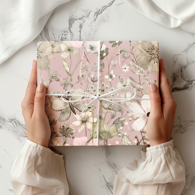 Papel De Regalo Paraíso de flores castaño pálido - escala b (Subido por el creador)