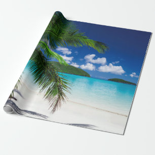 Papel De Regalo Paraíso tropical clásico de la playa de la isla