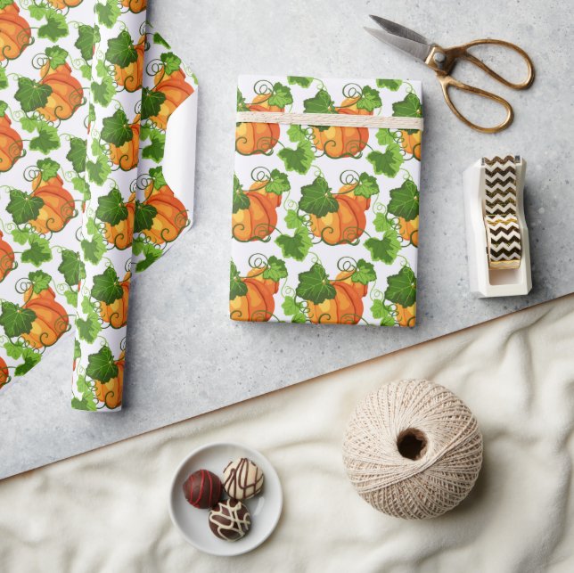 Papel De Regalo Parche de calabaza de otoño (Artesanía)