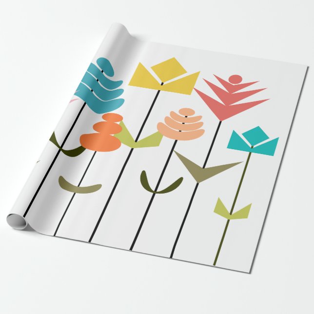 Papel De Regalo Parche de flores (Desenrollado)