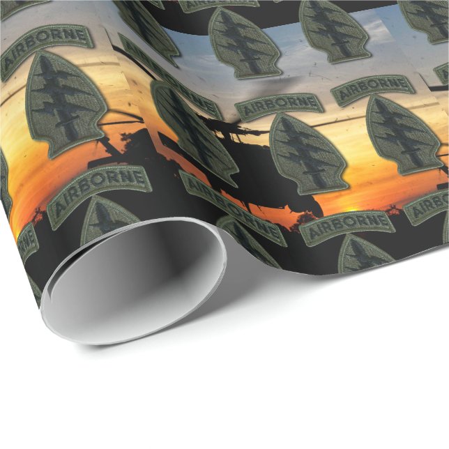 Papel De Regalo Parche de las fuerzas especiales Berets verdes sf  (Esquina del rollo)