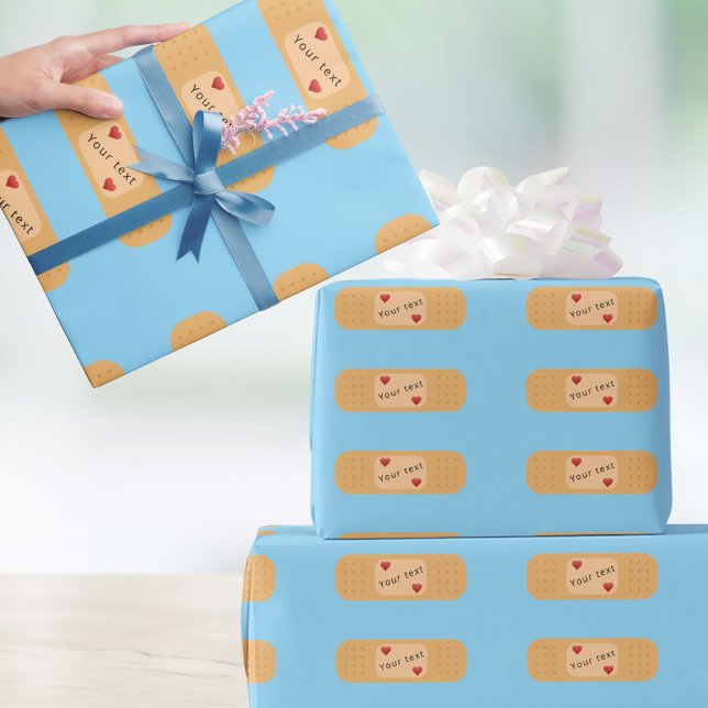 Papel De Regalo Parche de tirita apósito personalizable texto (Subido por el creador)