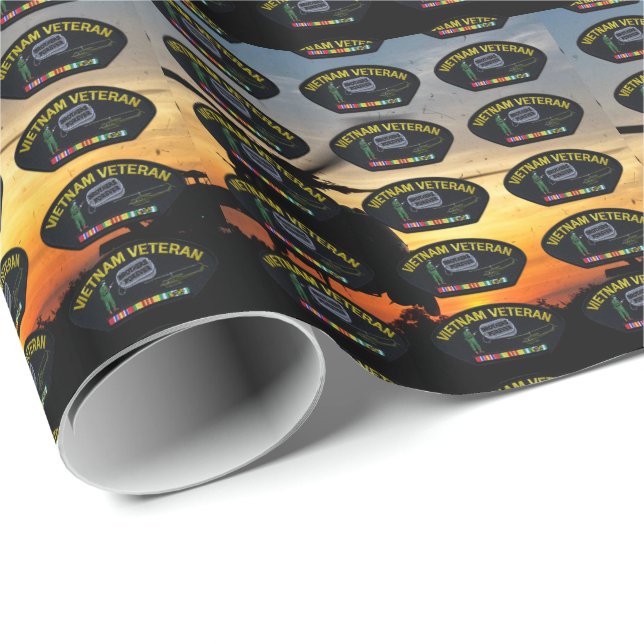 Papel De Regalo parche de veteranos de guerra de vietnam (Esquina del rollo)