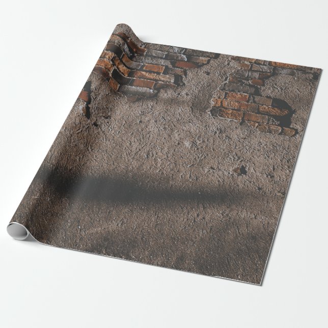 Papel De Regalo Pared con ladrillos rotos (Desenrollado)