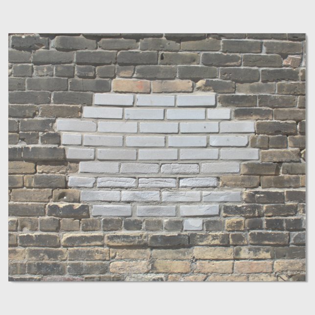 Papel De Regalo Pared de gris y ladrillo blanco (Superficie plana)