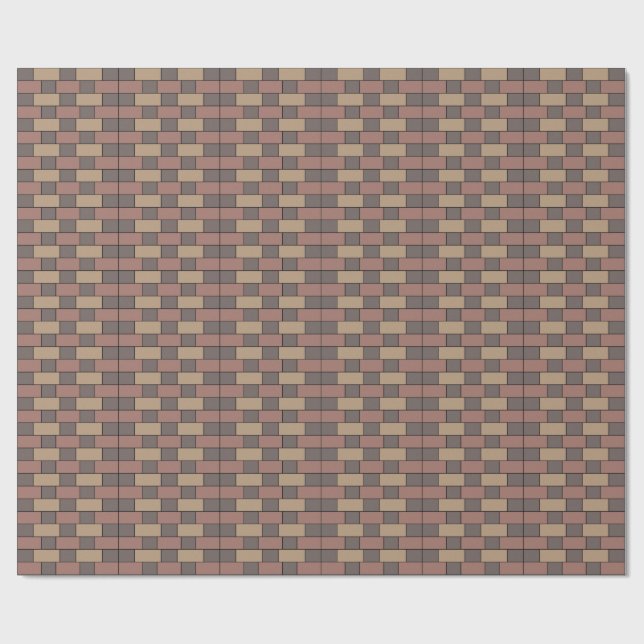 Papel De Regalo Pared de ladrillo gris melocotón rosa (Superficie plana)