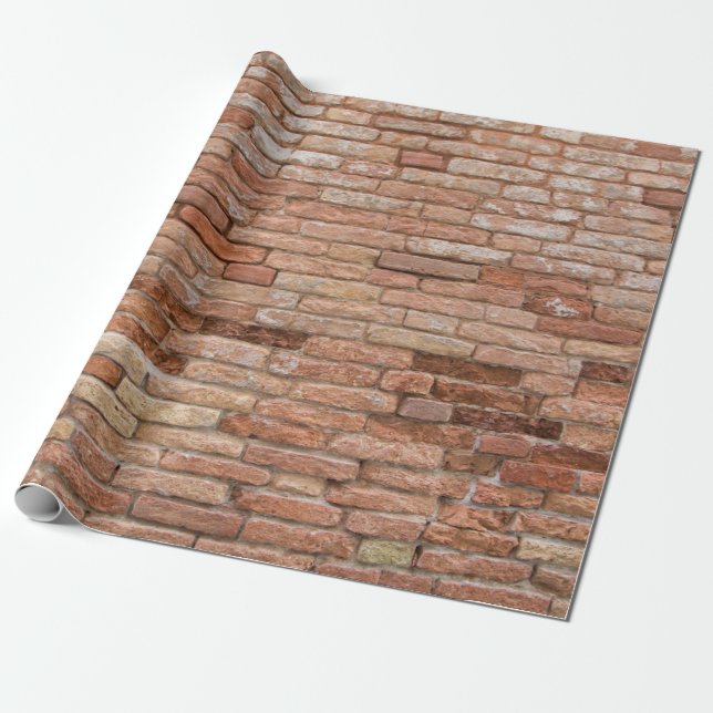Papel De Regalo Pared de ladrillo rosada (Desenrollado)