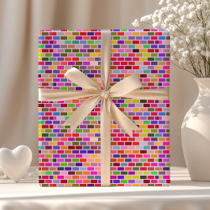 Papel De Regalo Pared de Ladrillos Coloridos