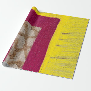 Papel De Regalo Pared pintada de amarillo y rosa
