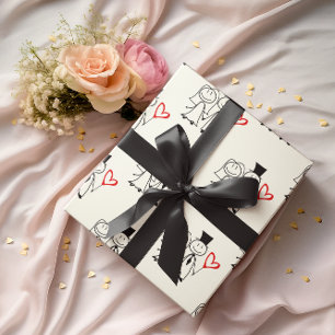 Papel De Regalo Pareja Boda de globo de amor