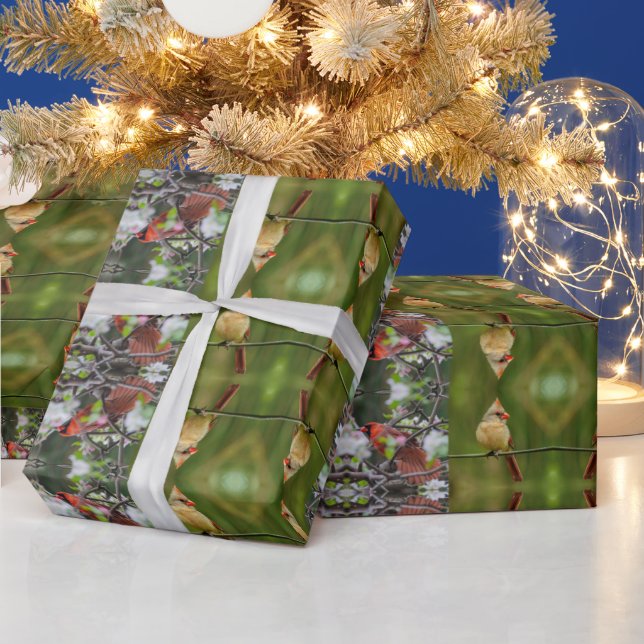 Papel De Regalo Pareja cardinal septentrional (Vacaciones)