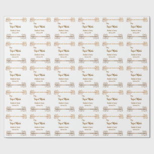 Papel De Regalo Pareja coincidente perfecta brillo dorado vintage 