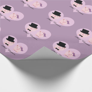 Papel De Regalo Pareja Cute Pig