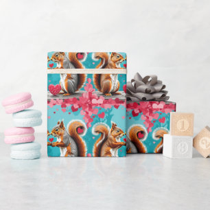 Papel De Regalo Pareja de ardillas enamoradas